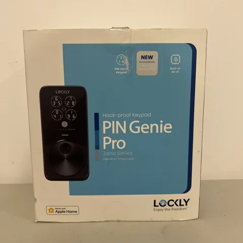 Lockly PIN Genie Pro Zeno Smart Deadbolt Wi-Fi, Apple Home Key – Black