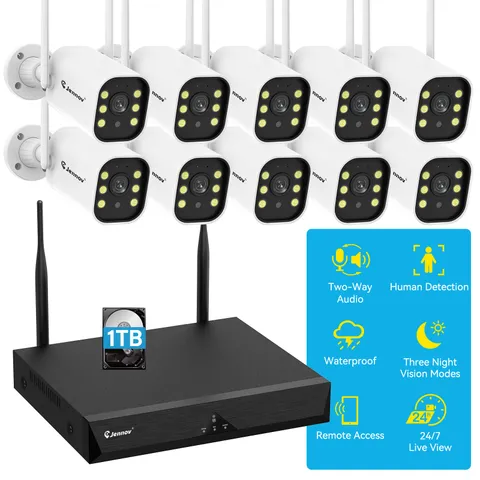 5MP 10CH NVR IP Security Camera System Outdoor Wireless CCTV Color Night Vision
