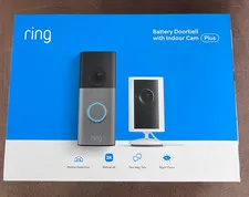 Ring Battery Doorbell (newest model) Retinal 2K + Indoor Cam Plus Bundle