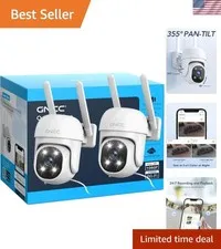 All-Weather Outdoor Camera System with 2-Way Audio & Real-Time Alerts - 2-Pack