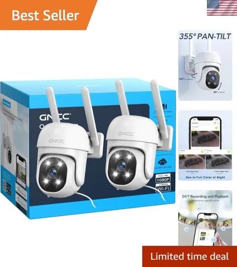 All-Weather Outdoor Camera System with 2-Way Audio & Real-Time Alerts - 2-Pack