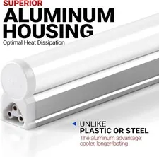 Barrina (6 Pack LED T5 Integrated Single 4 Feet, 6500k Super Birght Light 