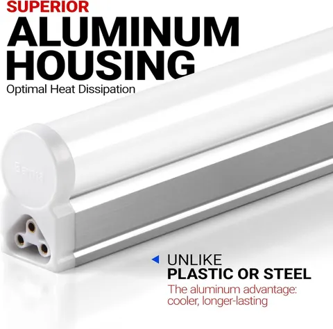 Barrina (6 Pack LED T5 Integrated Single 4 Feet, 6500k Super Birght Light 