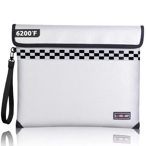 Lojgoay Upgraded Fireproof Document Bag - 6200F Heat Insulated Fireproof Money