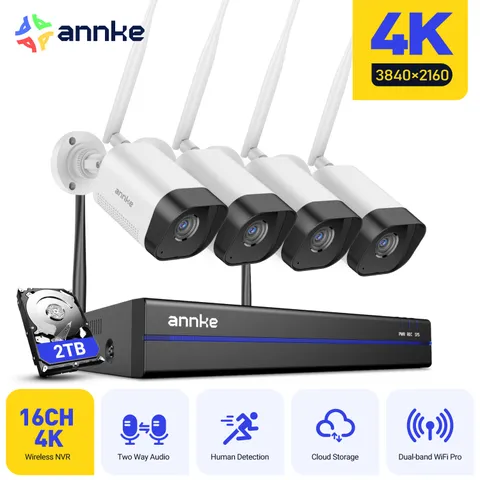 ANNKE 16CH NVR 4K Wireless Security Camera System Two Way Audio AI Detection 2TB