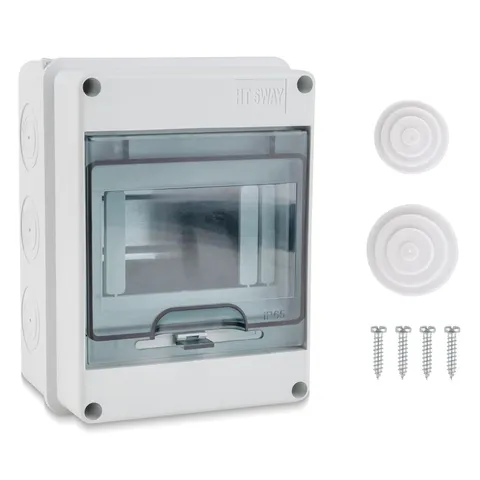 SYIZYEN 5 Way Circuit Breaker Box, IP65 Distribution Protection ash-colored 