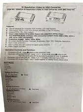 Hi Resolution Video to VGA Converter with BNC loop out AD001H
