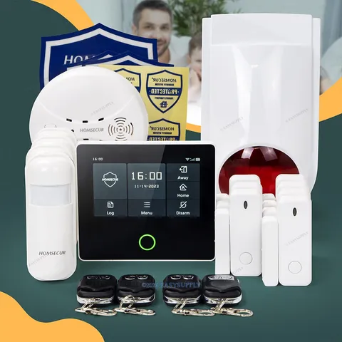 HOMSECUR Wireless WIFI 4G LCD SMS Autodial Home 4.3" Alarm System Touch Screen