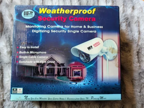 IP 56 Weatherproof Security Camera To TV Color W/ Night Vision & Mic - RCA Plugs