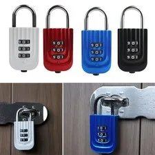 Resettable Combination Padlock Zinc Alloy Electroplated Steel Shackle Code Lock