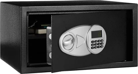Amazon Basics Steel Safe with Digital Lock and Shelf Black
