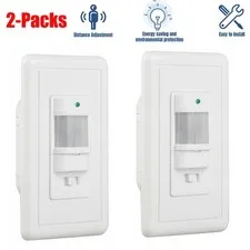 2 Packs Automatic PIR Occupancy Motion Sensor Light Switch Auto On/Off Infrared