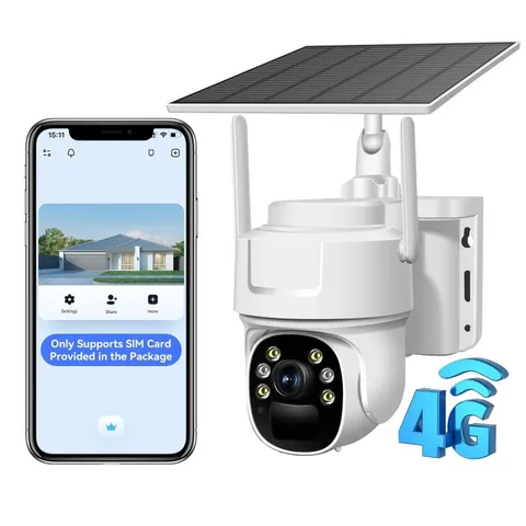 4G LTE Cellular Security Camera No WiFi Solar Outdoor Night Vision With SIM Card