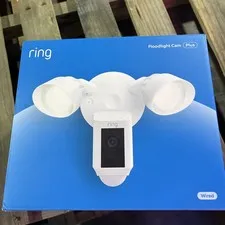 BRAND NEW Ring Floodlight Cam Wired Plus (White) 1080p Outdoor Motion Camera