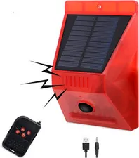 Solar Outdoor Motion Sensor Alarm,130db Loud Siren Lamp Noise Maker | 4 Working