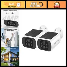 Solar Security Camera Outdoor Wireless - 4MP Battery Powered, PIR Motion Sensor,