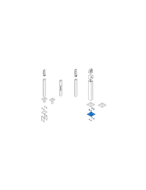 Anchor Base Photocell Pole 70×70 Mm In Galvanized Steel For Automation