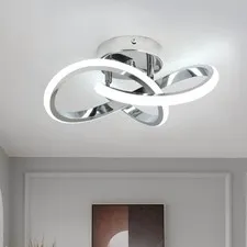 CANEOE Hallway Light Acrylic Modern LED Ceiling 6000K, Chrome, 6000K