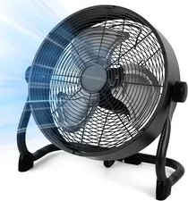 15'' Rechargeable Floor Fan for Home Outdoor Dark Black Power Bank-1pack
