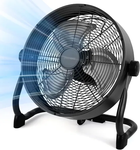 15'' Rechargeable Floor Fan for Home Outdoor Dark Black Power Bank-1pack