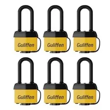 Guliffen Weatherproof Laminated Steel Padlock with Same LS40mm*6KA, Orange