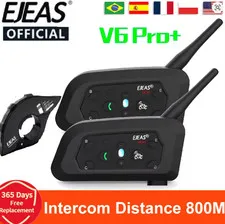 V6 Pro+ Plus Motorcycle Intercom - 850mAh Battery Type-C Waterproof IP67 EJEAS