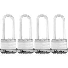 Heavy Duty Outdoor Padlock with Key, 1-3/4 In. Wide, 2-1/2 In. Shackle, 4 Pack