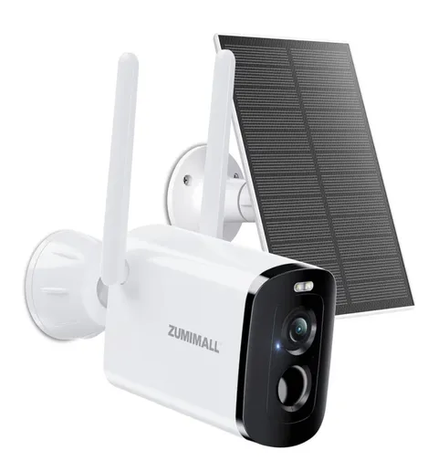 ZUMIMALL Solar Security Camera Wireless Outdoor 2K WiFi Night Vision Alexa