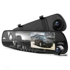 DVR Rearview Mirror Dash Cam Kit - Vehicle Dual Camera Video Recording System
