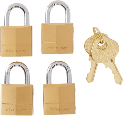 Padlock, Solid Brass Lock, 3/4 In. Wide, 120Q (Pack of 4-Keyed Alike)