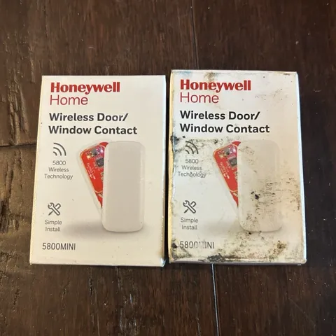 Honeywell Home 5800MINI Wireless Door/Window Contact Sensor, White (Lot of 2)