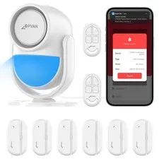 CPVAN Home Alarm System with PIR Motion Sensor, WiFi Wireless DIY Smart Door/...