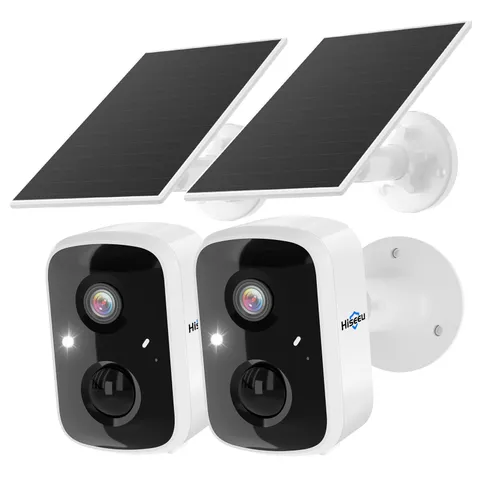 Hiseeu 2K 4MP Solar Security Cameras Wireless Outdoor, One Size, White-2