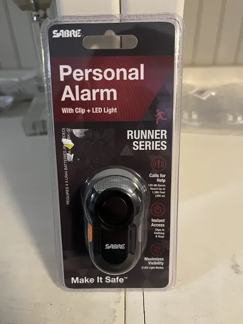 SABRE Personal Alarm w/ Clip LED Light 120db Alarm Weatherproof Runner Series
