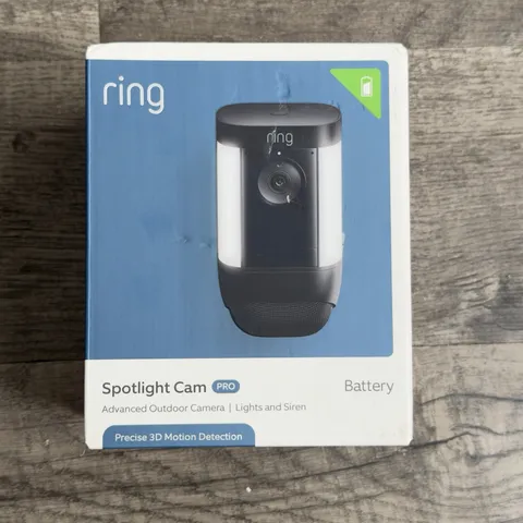 Ring Spotlight Cam Pro Battery, 2-Way Talk, Night Vision, Security Siren, Black