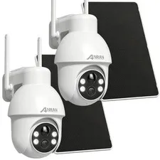 ANRAN 3K Wireless Security Camera System Solar Battery Powered Outdoor 360° View