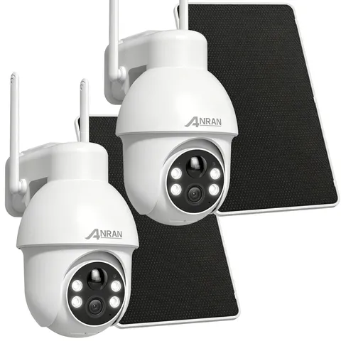 ANRAN 3K Wireless Security Camera System Solar Battery Powered Outdoor 360° View