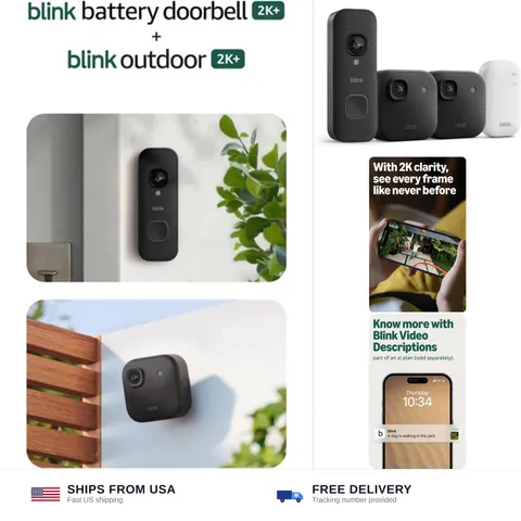 Blink Battery Doorbell 2K+ (newest model) and Outdoor 2K+ (newest model) — Wi...