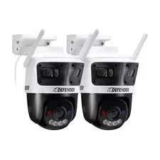 AI POWERED 3K+ Guard WIFI Tri-Lens PTZ Plug-In Security Camera, 2 Pc
