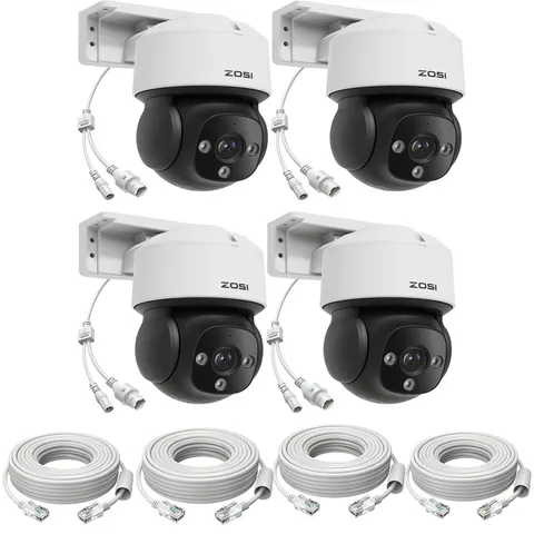ZOSI 4K 8MP Add-On Pan/Tilt PoE Security Outdoor Camera System IP66 Waterproof