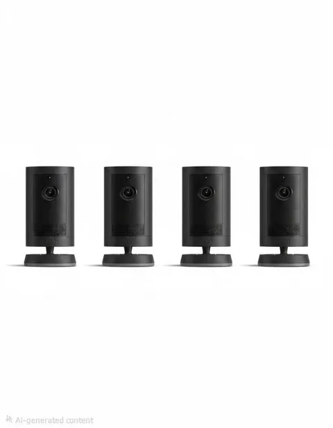 4x Ring Outdoor Cam Plus Battery 2K HD Smart Security Camera - Black
