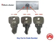 Old Black & Decker Garage Roll A Door Keys Cut To Code Number-FREE POST