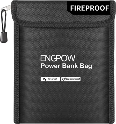 Fireproof Organizer Travel Bag Heat Insulated Explosion-Proof Storage for Power
