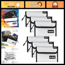 Fireproof Waterproof Money Bag 5x8 inches, Zippered Cash Wallet for Valuables