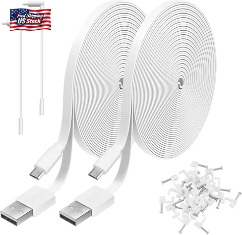 2 Pack 20FT Power Extension Cable Compatible with Wyze Cam V4,Wyze Cam V3,Wyze C