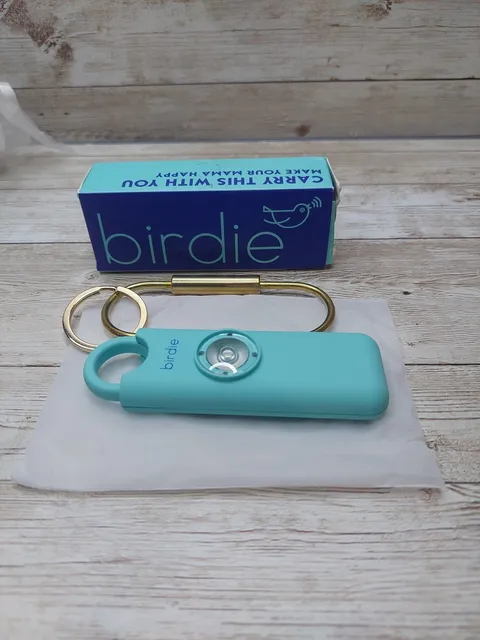 She's Birdie Personal Safety Alarm With Flashing Strobe Light Aqua Blue