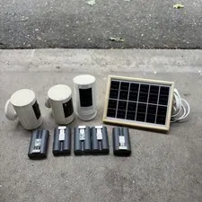Lot of 3 Ring Stick Up Cam 5UM7E5 3rd Gen with 5 batteries and solar panel 