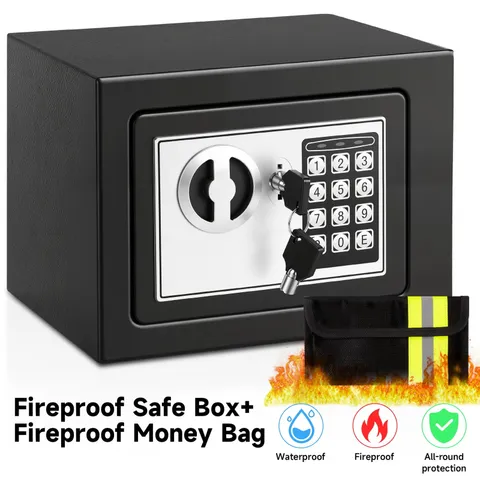 0.25 Cubic Feet Electronic Digital Safe Box, Steel Money Safe Box for Home 