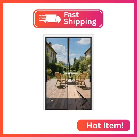 FEGO Magnetic Screen Door Fit Door Size:38"x80", Screen Itself Size 40"x81", Enj