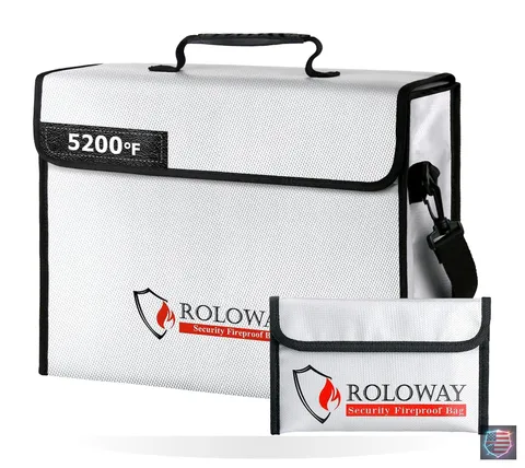 Large Fireproof Bag 5200℉ Heat Insulated 15 x 12 x 5 inches, Fireproof Docume.,,